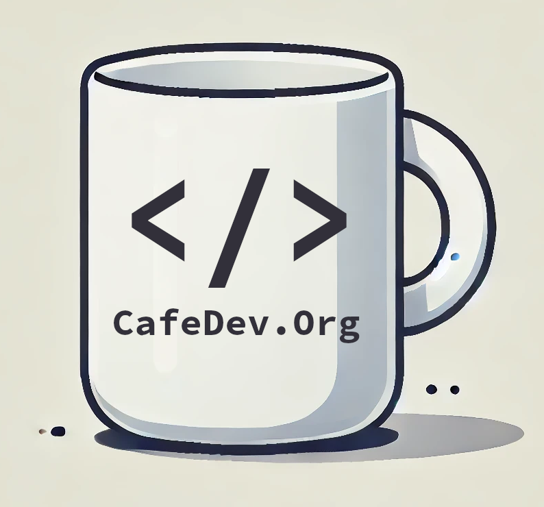 coffee mug with cafedev.org on it